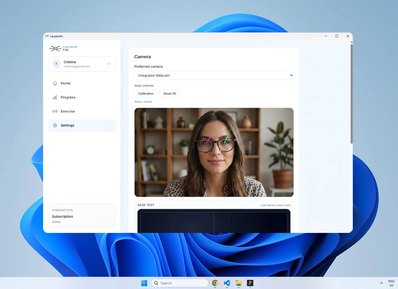 Lazyeyefix desktop app running on Windows